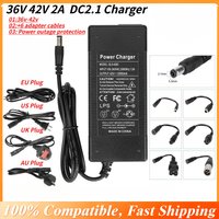 AliExpress hiwheel Smart Charger for 36V & 42V Lithium Battery, 2A DC2.1 Power Adapter Optional Adapter Cables, Auto Stop for E-Scooter & E-Bike