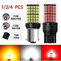 1/2/4 PCS CANBUS 1156 BA15S BAU15S 7443 W21W LED Bulb For Car Tail LED Turn Signal Light 12V 15W 144SMD White Yellow Red New
