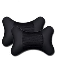 PU Leather Knitted Car Neck Pillows 2PCS Set – Universal Headrest Cushions for Seat Support and Travel Comfort