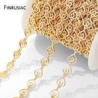 14K Gold Plated Brass Hollow Heart Shape Chain for DIY Handmade Jewelry Materials Neckalce Bracelet Jewelry Making Accessories