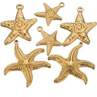 5pcs Stainless Steel Starfish Spiral Star Charms for DIY Earring Jewelry Materials Making Pendant Supplies Crafts Wholesale
