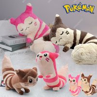 New Pokemon Furret Plush Toy Shiny Pink Brown Cute Furret Stuffed Doll U Shanpe Soft Neck Pillow High Quality Birthday Presents
