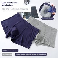 Men's Incontinence Boxer Diaper Absorption Thickened Crotch Briefs Anti-Leak High Waist Underwear Bladder Control Washable Panty