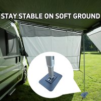 2Pcs Caravan Awning Leg Foot Plates Compatible with Omnistor Heavy Duty Stabilizing Base Anti-Sink for Sand Dirt Camper RV Campi