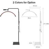 NEU Andoer HD-M6XR 36W Boden-LED-Videoleuchte Halbmondförmiges Fülllicht dimmbar mit 5600K weißem Licht und rotem Licht 186cm Metall