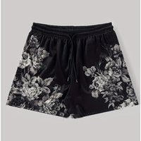 2026 Summer New Men's 3D Rose Floral Print Mesh Shorts Y2K Oversized Casual Shorts Suitable for Daily and Training Wear