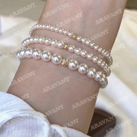 Aravant 925 Silver 3mm/4mm/6mm/8mm Pearl Bracelets Chains For Women Wedding Fashion Jewelry