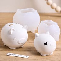 New Cartoon Pig Silicone Candle Mold DIY Handmade Piggy Soap Plaster Epoxy Resin Craft Casting Molds Home Decoration Supplies