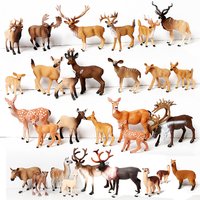 Simulation Woodland Animal Deer ,Moose,Elk,Reindeer,Alpaca,Kudu Model Figurines Cake Toppers Collection Figure Christmas Gift