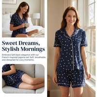 Women's Floral Print Short Sleeve Shorts Set Valentine's Day Pajamas Home Clothes Comfortable Sleepwear for Ladies