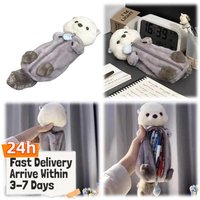Plush Animal Stationery Bag Zipper Sea Otter Pencil Box Pencil Pen Bag for Girls Boys School Supplies
