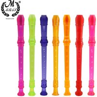 M MBAT Transparent 8 hole Recorder ABS Removable Flute Woodwind Musical instrument Rainbow Seven Colors with Cleaning Rod