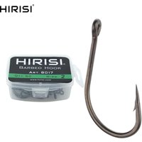 Hirisi 50pcs Coated Barbed Hooks High Carbon Steel Carp Fishing Hook 8017 Design in Japan High Quality Fishing Goods