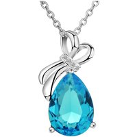 925 Sterling Silver Necklace Pendant Exquisite for Women Wedding Engagement Jewelry Crystal Zirconium Fashion Holiday Gift