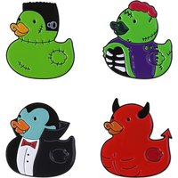 Cute Duck Doll Enamel Pins Custom Patch Red Devil Duck Brooches Lapel Badges Clothes Animal Jewelry Gift for Kids Friends