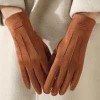 AliExpress DANJIU Autumn Winter Thin Not Bloated Suede Stripe Women's Gloves Keep Warm Touch Screen Elasticity Fashion Elegant Outdoor Cycling