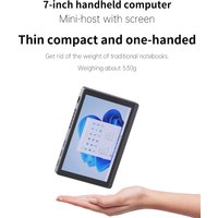 N200 Tablet Computer 7 inch Alder Lake N200 Mini PC Windows 11 DDR5 Touch Screen WiFi6 BT5.2 Desktop Pocket HTPC HDMI Type-C