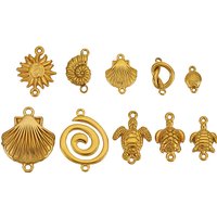 5pcs Stainless Steel Double Hole Conch/sun/turtle/shell Charm Pemdant for DIY Earrings Bracelets Jewelry Making Supplies Finding
