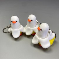 3D Printed Banana Duck Clicker Key Chain Pendant Piggy Button Keyring for Friend Birthday Present