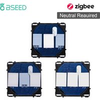 BSEED Tuya Smart Zigbee Touch Switch Wall Light Switch Function Key Support Google Home Alexa Voice Control Neutral Required