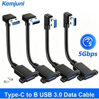 USB Data Cable 5M USB 3.0 Extension Cable Male To Female Screw Fixation Elbow USB Cable for U-disks Hard Drives Card Readers