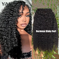 4A 4B Burmese Kinky Curly Human Hair Bundles Weft Afro Deep Wave Raw Virgin Human Hair Extension To Make Full Head Yimisunny