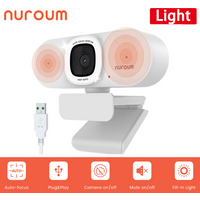 NUROUM V15-AFL 2K Full Hd Webcam Auto Focus Ring Light Web Camera For Pc And Laptop