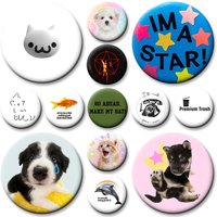 Cute Animal Rabbit,Dog Button Pins Frutiger Aero Fish,Ill Call Creative Badge Funny Retro Round Brooches for Backpack Accessorie