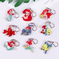 1/13Pcs Disney The Little Mermaid Ariel Ursula Acrylic Keychain Accessories Bag Charm Backpack Pendant Keyring Gifts For Friends