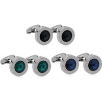 Luxury Business Style Cufflinks Personalized Round Cubic Zircon Formal Shirt Cuff Button for Mens Wedding Accessories Jewelry