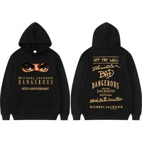 King of Pop Michael Jackson Bad Era Dangerous Hoodies Men's Clothing Fashion Gothic Hoodie Casual Comfort Sweatshirts Streetwear