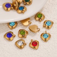 10pcs Colorful Flowers Love Zircon Pendant Accessories DIY Fashion Charming Necklace Earring Jewelry Supplies Manufacturing