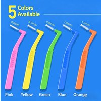 2 5Pcs L Shaped Interdental Brushes Gentle Soft Bristle Tooth Gap Cleaner Handy for Patients Home and Office Use