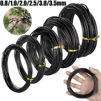 0.8mm 1.5mm 2.5mm 3.0mm 3.5mmx5meters Black Bonsai Wire Anodized Aluminum Bonsai Training Wire Garden DIY Tools for Plant Shapes