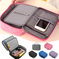 Large Capacity Pencil Bag Organizer 72 Holes Art Storage Pen Case Holder Portable Stationery Pencil Pouch For School/Office
