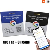 Hilo Programmable NFC215 Google Review Card NFC Station Table 13.56Mhz QR code can be independently set to link Standing Card