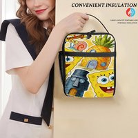 SpongeBob Pineapple House Insulated Lunch Bag Classic Bikini Bottom Thermal Cooler Tote for Daily Use