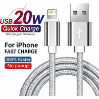20W Braided Fast Charging USB Cable For iPhone 11 12 13 Mini 14 Pro Max X XR XS Max 7 8 14 Plus Nylon Weaving Quick Charge Cable