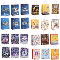 12/24Pcs Cartoon Gift Bag Cute Kids Birthday Candy Gift With Handle Paper Portable Gift Packaging Bag Baby Shower Party Supplies