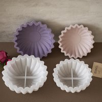 Wavy Lace Bowl Shape Candle Cup Silicone Mold Cement Gypsum Aromatherapy Resin DIY Storage Bowl Flower Pot Home Decor Crafts