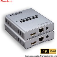 HDMI Extender Over 120M RJ45 Cat5E 6 4K 1080P HDMI Cascade Connection Extender over Ethernet Extender with Loop For PC
