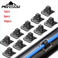 1/5/10Pcs Stick-on Cable Guide, Aluminum Bike Oil Fixed Clamp Adapter,Bicycle Shift Brake Housing Line Tubing Buckle, Tube Clip