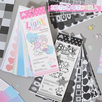 30Pcs Light & Black Tone Copperplate Stickers, Heart & Star Scrapbooking Decals