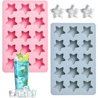 2pcs Silicone Ice Cubes Trays Star, Bear, And Watermelon Shapes Food Grade Cute Ice Maker Whiskey Cocktail Ice Block Maker Model