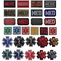 Emergency Rescue Life Star,MED,Medic Patches Morale Emblem,Infrared Reflective First Aid Badge Military Tactical Applique