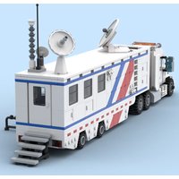 MOC City Rescue Vehicle Coast Guard Mobile Command Vehicle Model DIY Assembly Building Block Toy - Holiday and Birthday Gift