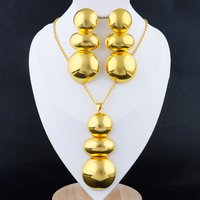 Dubai Jewelry Set for Women 18K Gold Plated Earrings and Necklace Set for Wedding Brides