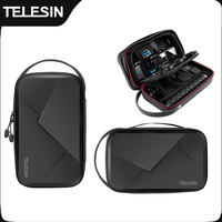 TELESIN Wasserdichte, verstellbare Platztasche aus PU für GoPro Hero 13 12 11 10 9 8 7 6 Insta360 Osmo Action-Zubehörtasche