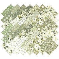 42-Piece 5-Inch Sage Series Quilted Fabric Squares Set, Suitable for Sewing and DIY Craft Quilting Materials