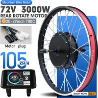 AliExpress KUNTENG E-BIKE Electric Bike Conversion Kit 72V 3000W Brushless Non-gear Rear Wheel Hub Motor 20